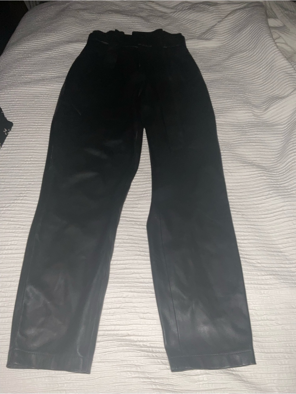 BB Dakota Black Faux Leather Straight-Leg Pants